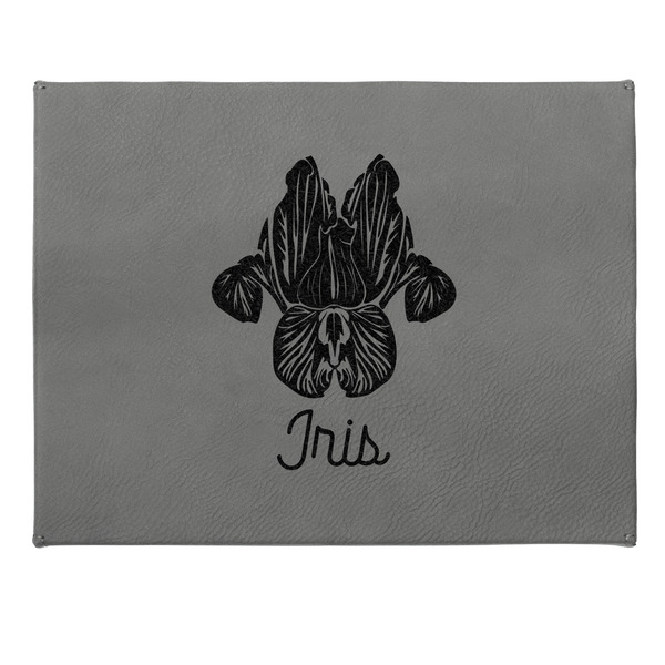 Irises (Van Gogh) Small Engraved Gift Box with Leather Lid - Approval