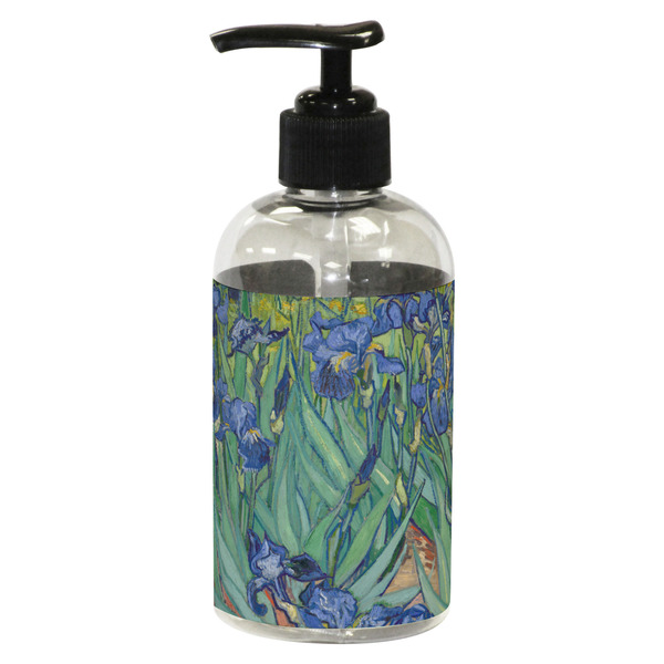 Custom Irises (Van Gogh) Plastic Soap / Lotion Dispenser (8 oz - Small - Black)