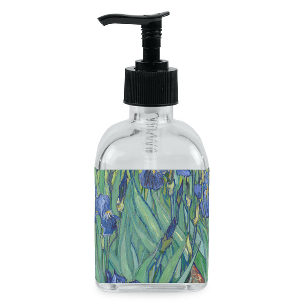 Custom Irises (Van Gogh) Glass Soap & Lotion Bottle - Single Bottle