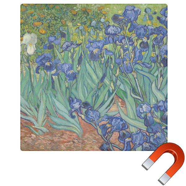 Custom Irises (Van Gogh) Square Car Magnet - 6"