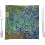 Irises (Van Gogh) 9.5" Glass Square Lunch / Dinner Plate- Single or Set of 4
