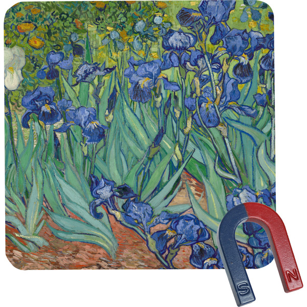 Custom Irises (Van Gogh) Square Fridge Magnet