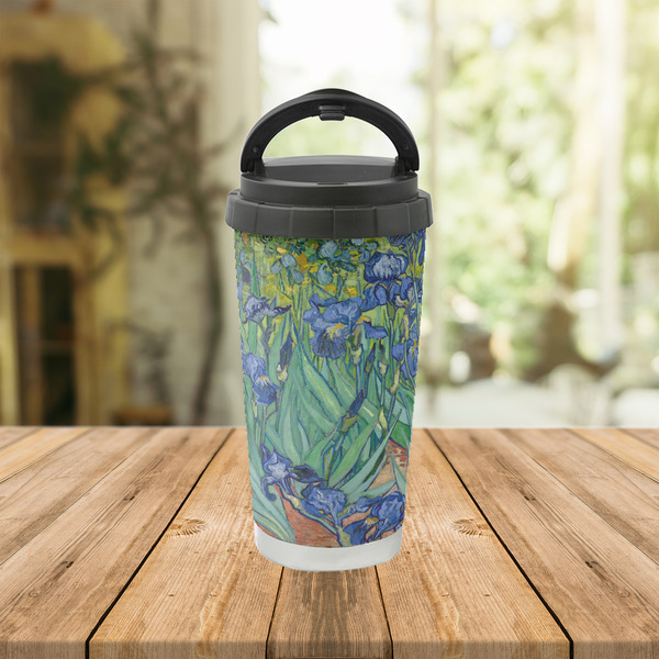 Irises (Van Gogh) Stainless Steel Travel Cup Lifestyle