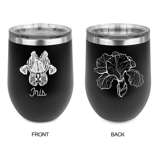 Irises (Van Gogh) Stainless Wine Tumblers - Black - Double Sided - Approval