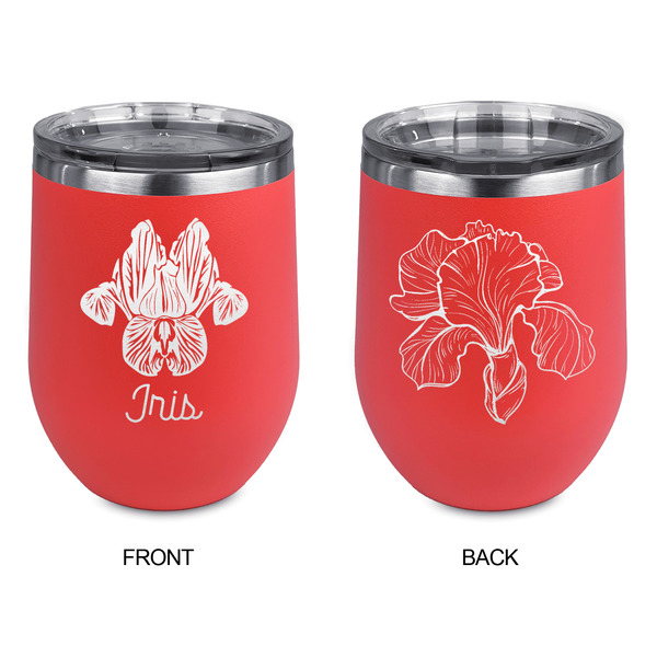 Irises (Van Gogh) Stainless Wine Tumblers - Coral - Double Sided - Approval