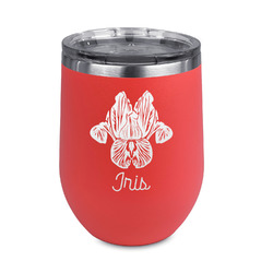 Irises (Van Gogh) Stemless Stainless Steel Wine Tumbler - Coral - Double Sided