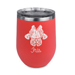 Irises (Van Gogh) Stemless Stainless Steel Wine Tumbler - Coral - Single Sided