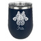Irises (Van Gogh) Stainless Wine Tumblers - Navy - Double Sided - Front