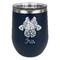 Irises (Van Gogh) Stainless Wine Tumblers - Navy - Single Sided - Front