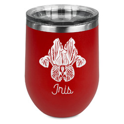 Irises (Van Gogh) Stemless Stainless Steel Wine Tumbler - Red - Double Sided