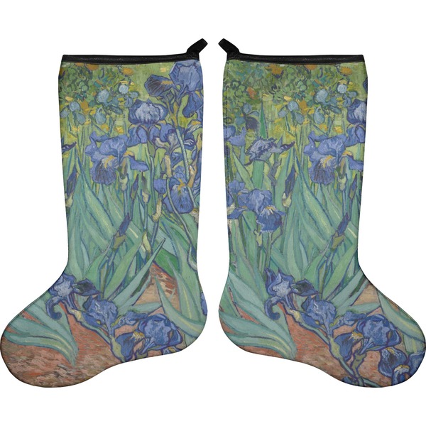Custom Irises (Van Gogh) Holiday Stocking - Double-Sided - Neoprene