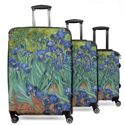 Irises (Van Gogh) 3 Piece Luggage Set - 20" Carry On, 24" Medium Checked, 28" Large Checked