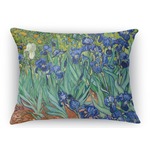 Irises (Van Gogh) Rectangular Throw Pillow Case - 12"x18"