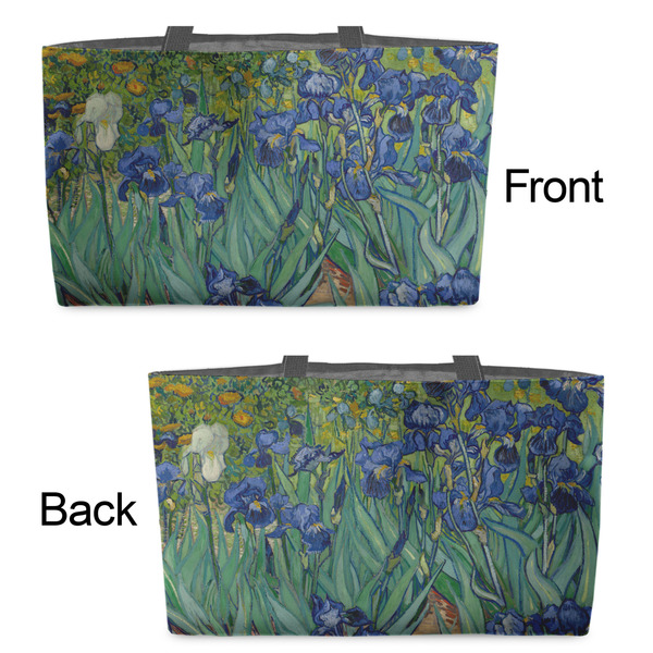 Irises (Van Gogh) Tote w/Black Handles - Front & Back Views