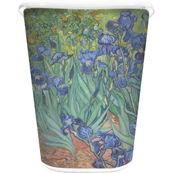 Irises (Van Gogh) Waste Basket - Double Sided (White)