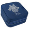 Irises (Van Gogh) Travel Jewelry Boxes - Leather - Navy Blue - Angled View