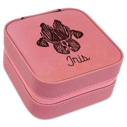 Irises (Van Gogh) Travel Jewelry Boxes - Pink Leather