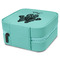 Irises (Van Gogh) Travel Jewelry Boxes - Leather - Teal - View from Rear