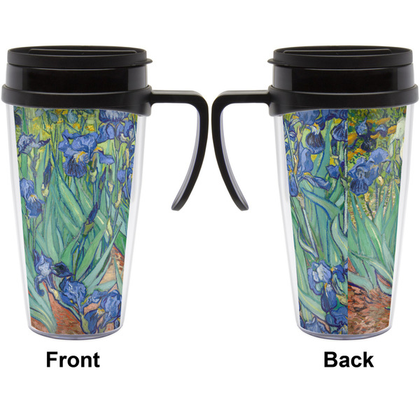 Irises (Van Gogh) Travel Mug with Black Handle - Approval