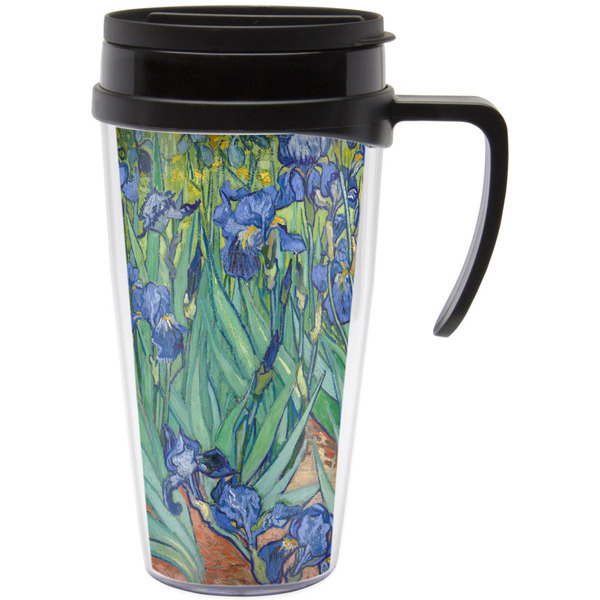 Custom Irises (Van Gogh) Acrylic Travel Mug with Handle