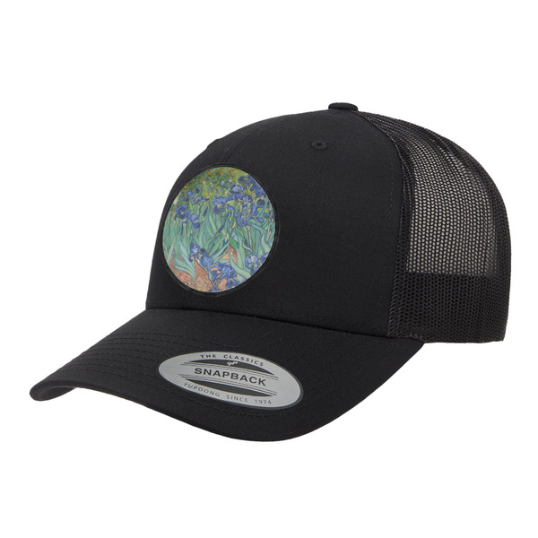 Custom Irises (Van Gogh) Trucker Hat - Black