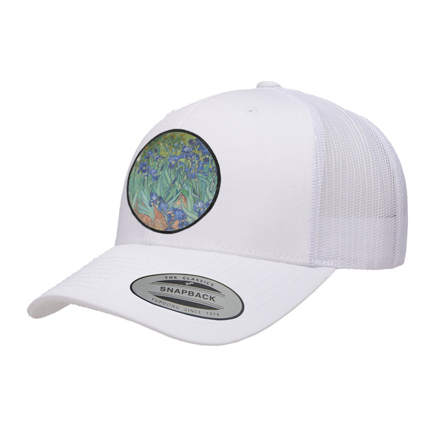 Custom Irises (Van Gogh) Trucker Hat - White