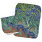 Irises (Van Gogh) Two Rectangle Burp Cloths - Open & Folded