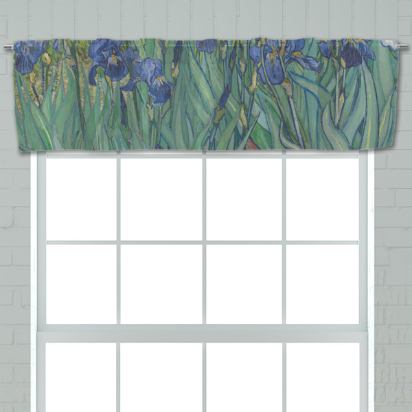 Irises (Van Gogh) Valance - Closeup on window