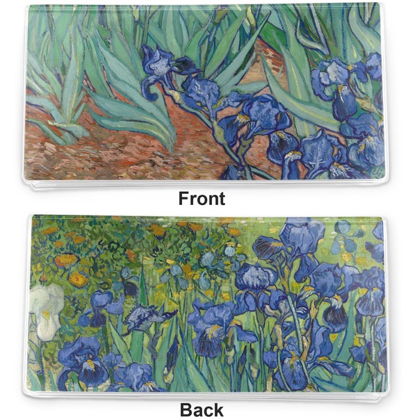 Irises (Van Gogh) Vinyl Check Book Cover - Front and Back