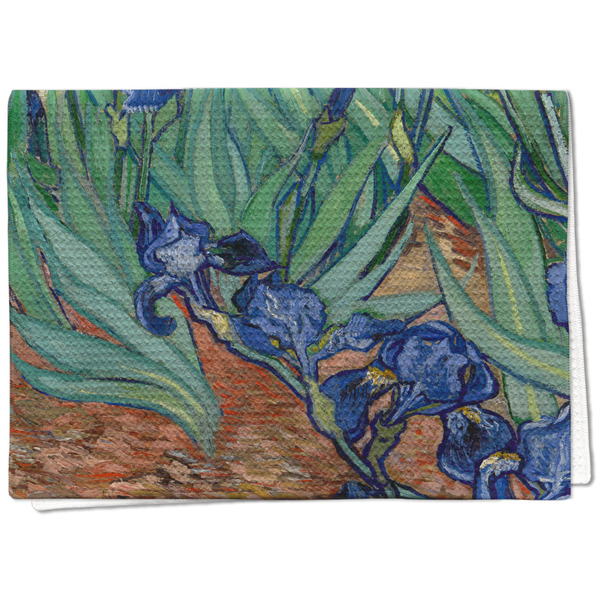 Custom Irises (Van Gogh) Kitchen Towel - Waffle Weave - Full Color Print