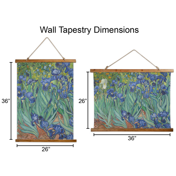 Irises (Van Gogh) Wall Hanging Tapestries - Parent/Sizing