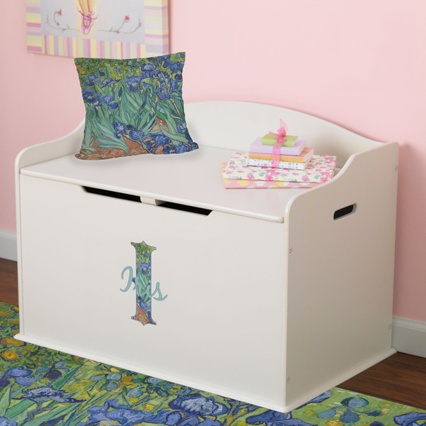 Irises (Van Gogh) Wall Name & Initial Small on Toy Chest