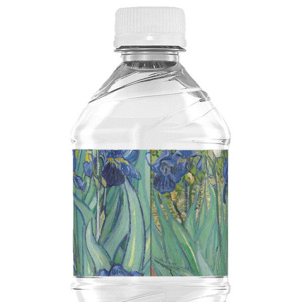 Irises (Van Gogh) Water Bottle Label - Back View