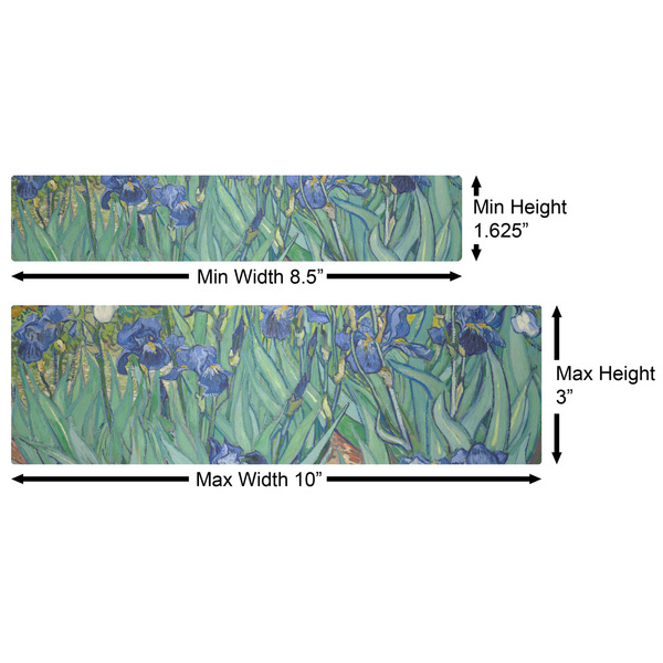 Irises (Van Gogh) Water Bottle Labels w/ Dimensions