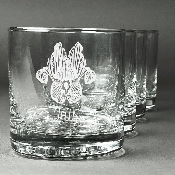 Custom Irises (Van Gogh) Whiskey Glasses (Set of 4)