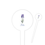Irises (Van Gogh) 4" Round Plastic Food Picks - White - Single Sided
