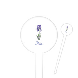 Irises (Van Gogh) 4" Round Plastic Food Picks - White - Single Sided