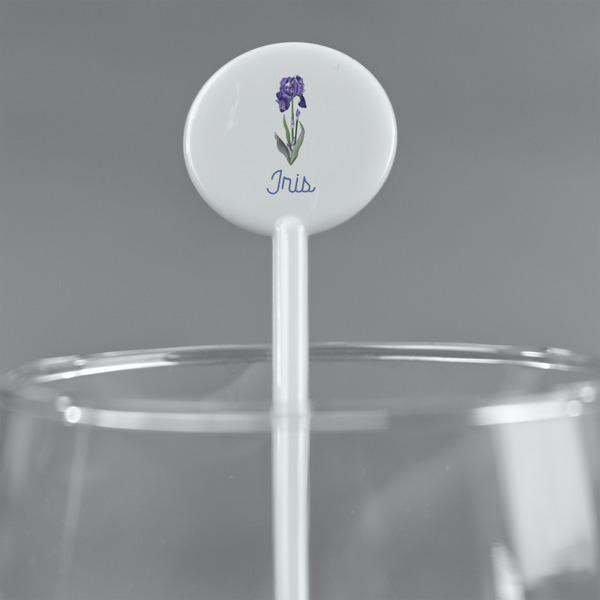 Irises (Van Gogh) White Plastic 5.5" Stir Stick - Round - Main