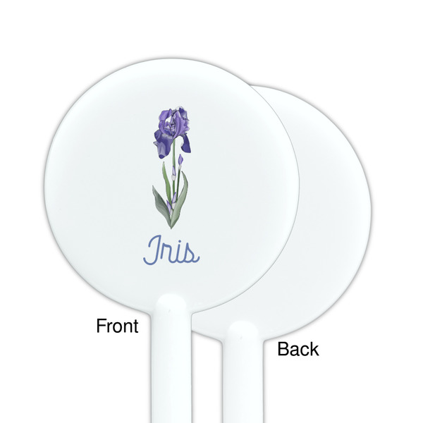 Irises (Van Gogh) White Plastic 5.5" Stir Stick - Single Sided - Round - Front & Back