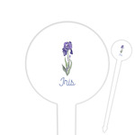 Irises (Van Gogh) 6" Round Plastic Food Picks - White - Single Sided