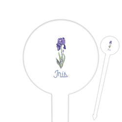 Irises (Van Gogh) 6" Round Plastic Food Picks - White - Double Sided