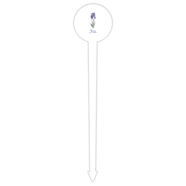 Irises (Van Gogh) White Plastic 6" Food Pick - Round - Single Pick