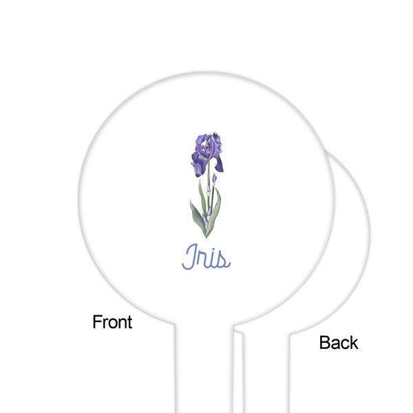 Irises (Van Gogh) White Plastic 6" Food Pick - Round - Single Sided - Front & Back