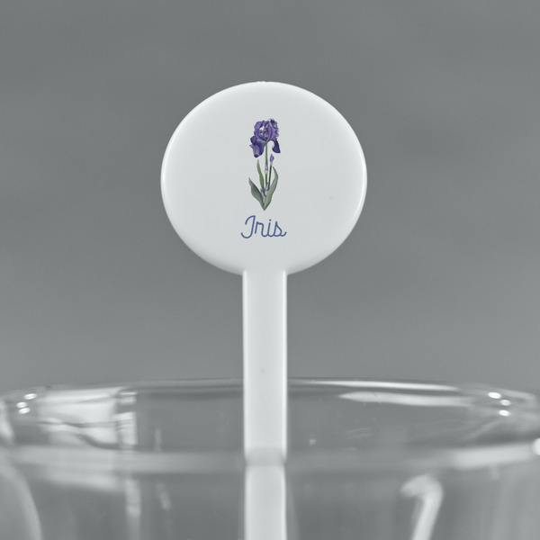 Irises (Van Gogh) White Plastic 7" Stir Stick - Round - Main
