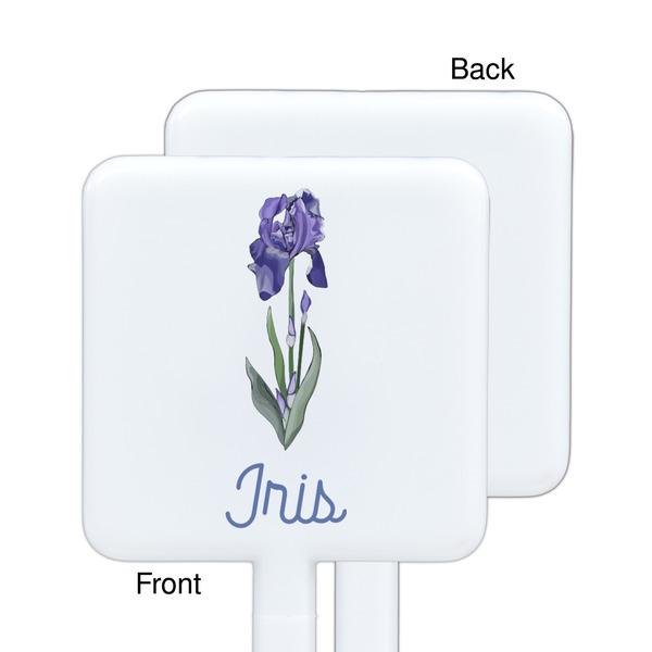 Irises (Van Gogh) White Plastic Stir Stick - Single Sided - Square - Approval