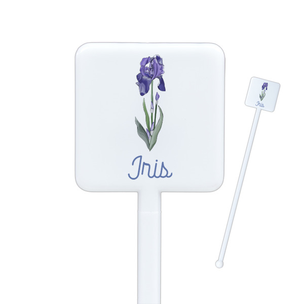 Custom Irises (Van Gogh) Square Plastic Stir Sticks - Double Sided