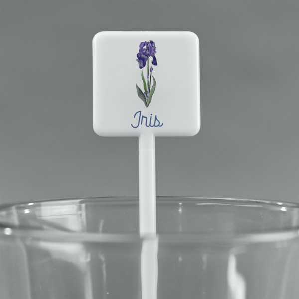 Irises (Van Gogh) White Plastic Stir Stick - Square - Main