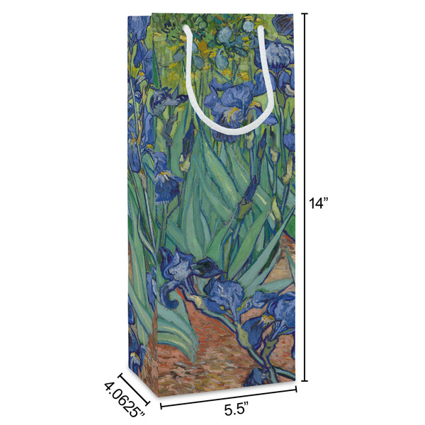 Irises (Van Gogh) Wine Gift Bag - Dimensions