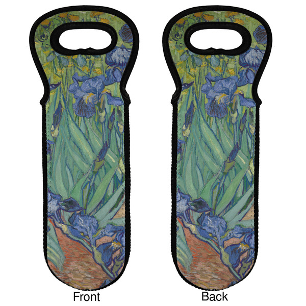 Irises (Van Gogh) Wine Tote Front & Back