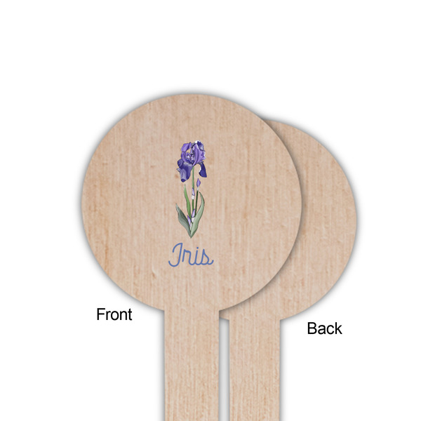 Irises (Van Gogh) Wooden 6" Food Pick - Round - Single Sided - Front & Back